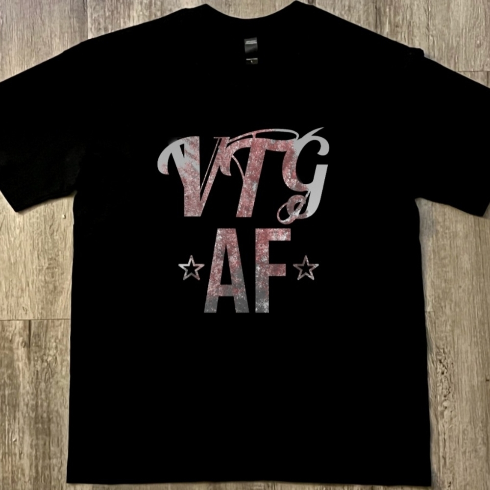 VTG AF Graphic Tee - Black, cotton, unisex large